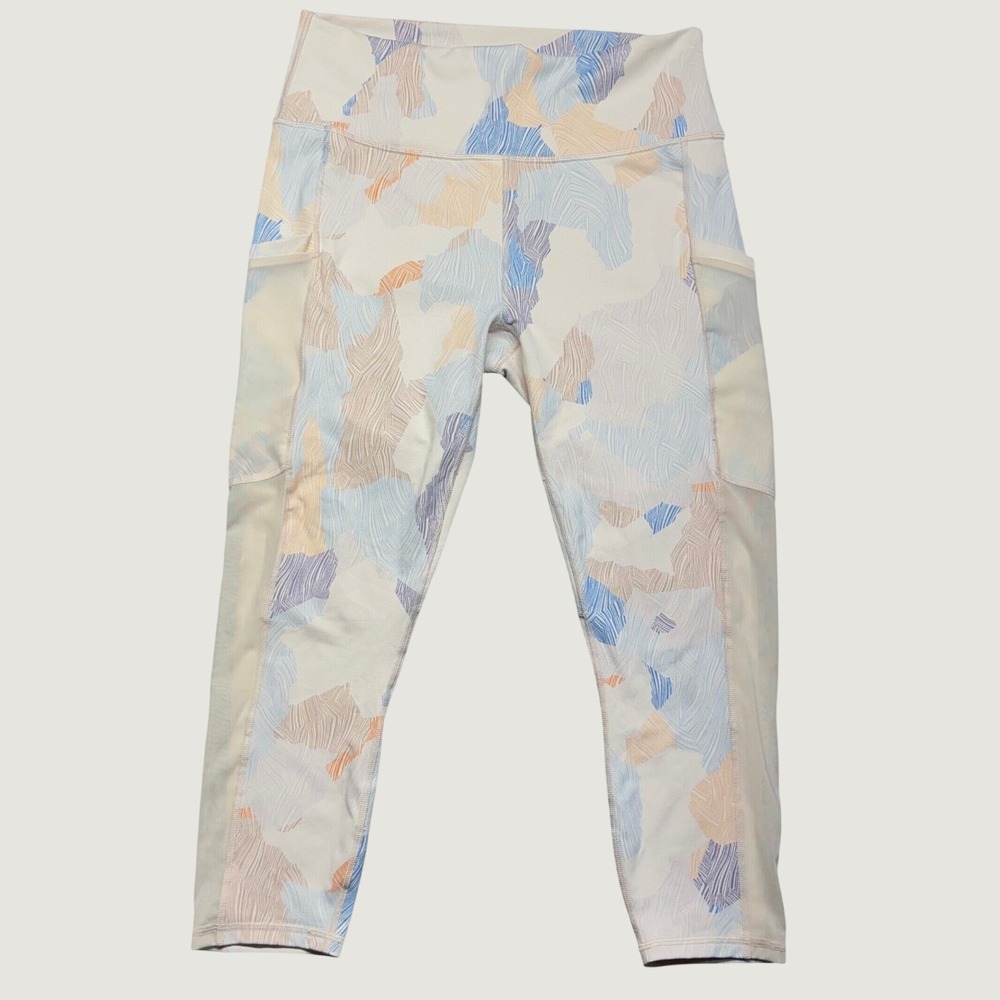 Fabletics PowerHold Athletic Leggings Womens‎ SM Camo Mesh Pocket High Rise